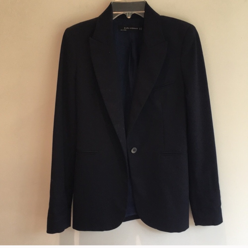 Zara narrow fit navy blazer xs